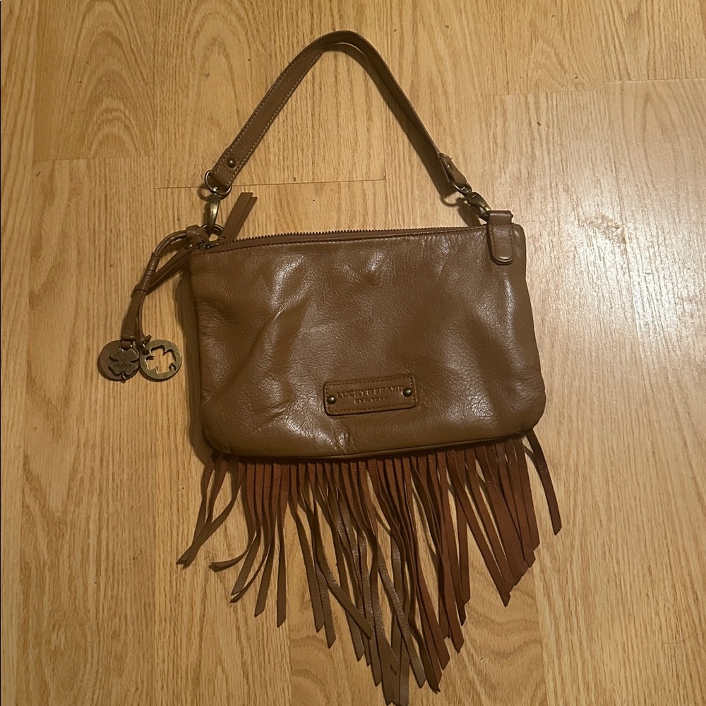 🚨LUCKY Brand Brown/tan Tobacco Leather Fringed Bag